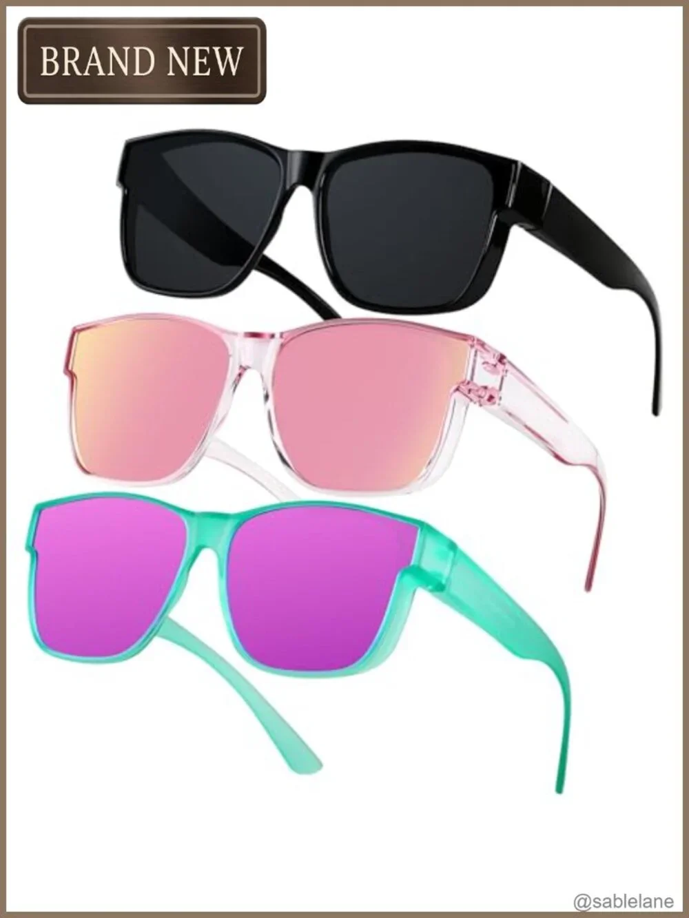 Polarized Fit Over Glasses UV Protection Oversized Square Sunglasses TR90